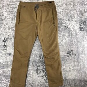 Roark Mens 33 Layover 2.0 Travel Vented Pants Solid Khaki Poly Stretch Utility